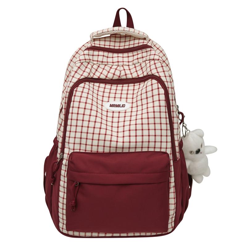 Женский легкий рюкзак большой емкости клетчатый рюкзак для школьников