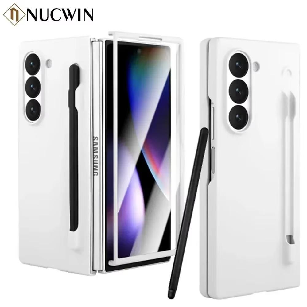 Ultra Thin Matte Solid Color with S Pen Holder Phone Case for Samsung Galaxy Z Fold 7 6 5 Slim Screen Shockproof Protect Cover