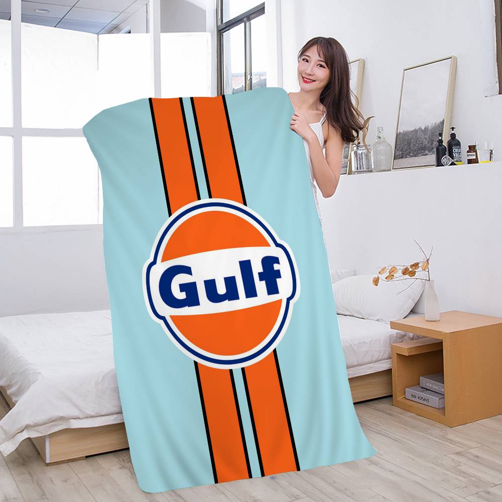 G-Gulf Racing Car Logo Микрофибра Печатное Пляжное Полотенце Скалолазание Йога Пляж Плавание Бег Впитывающее Мягкое Полотенце