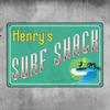 Surf Shack Metal Sign - Fully Customizable with Name/Text/Logo, Personalized Retro Aluminum Plaque for Beach Home/Patio/Balcony
