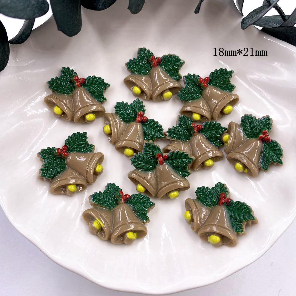 Красочные рождественские комбинированные фигурки из смолы с плоской спинкой, мультяшные фигурки, узор, сделай сам, скрапбук, художественный материал, орнамент