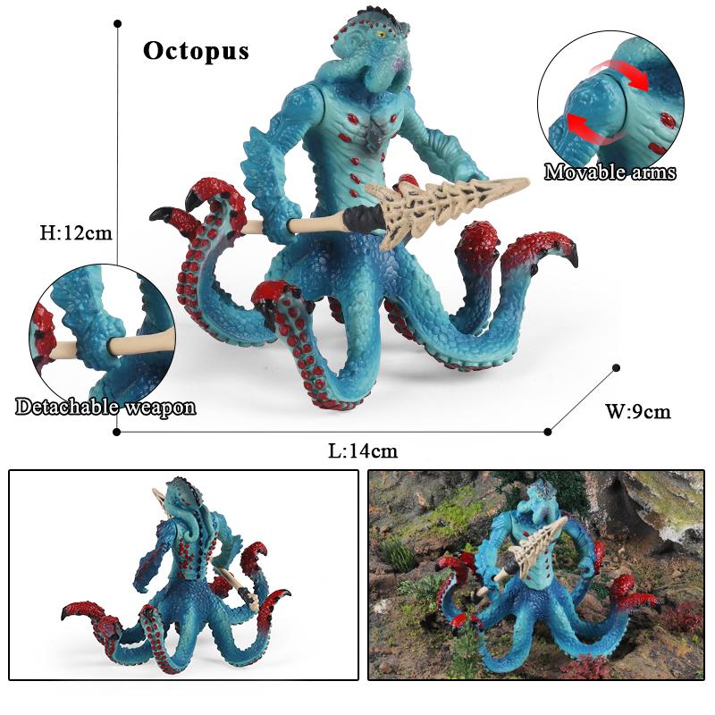 Oenux Original Savage Dinosaurs Myth Dragon Animals Model Fire Bull Octopus Monster Crab Action Figures Kids Collection Toy Gift