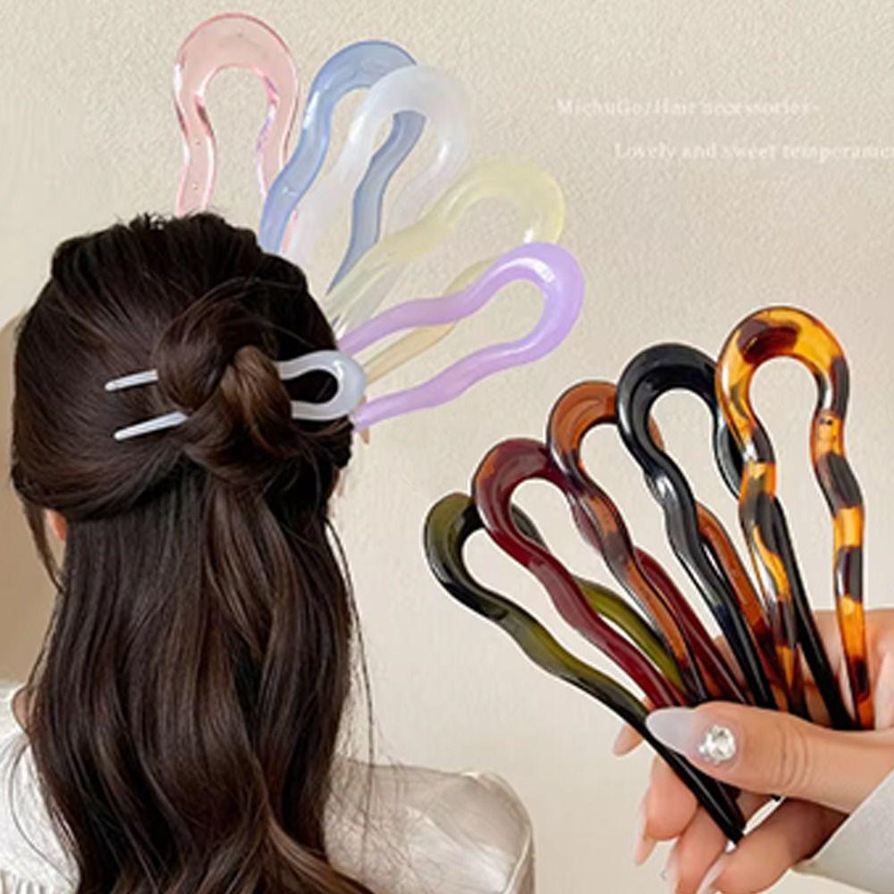 Ацетатная вилка для волос геометрический дизайн палочки для волос элегантная шпилька для женщин девочек