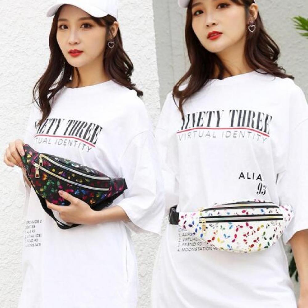 New Arrivals Open Run Hologram Cross Bag Halmanial Rainbow Butterfly Hip Bag