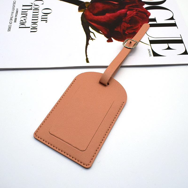 Настраиваемая багажная бирка из ПУ кожи с металлической пряжкой и фирменной бумагой