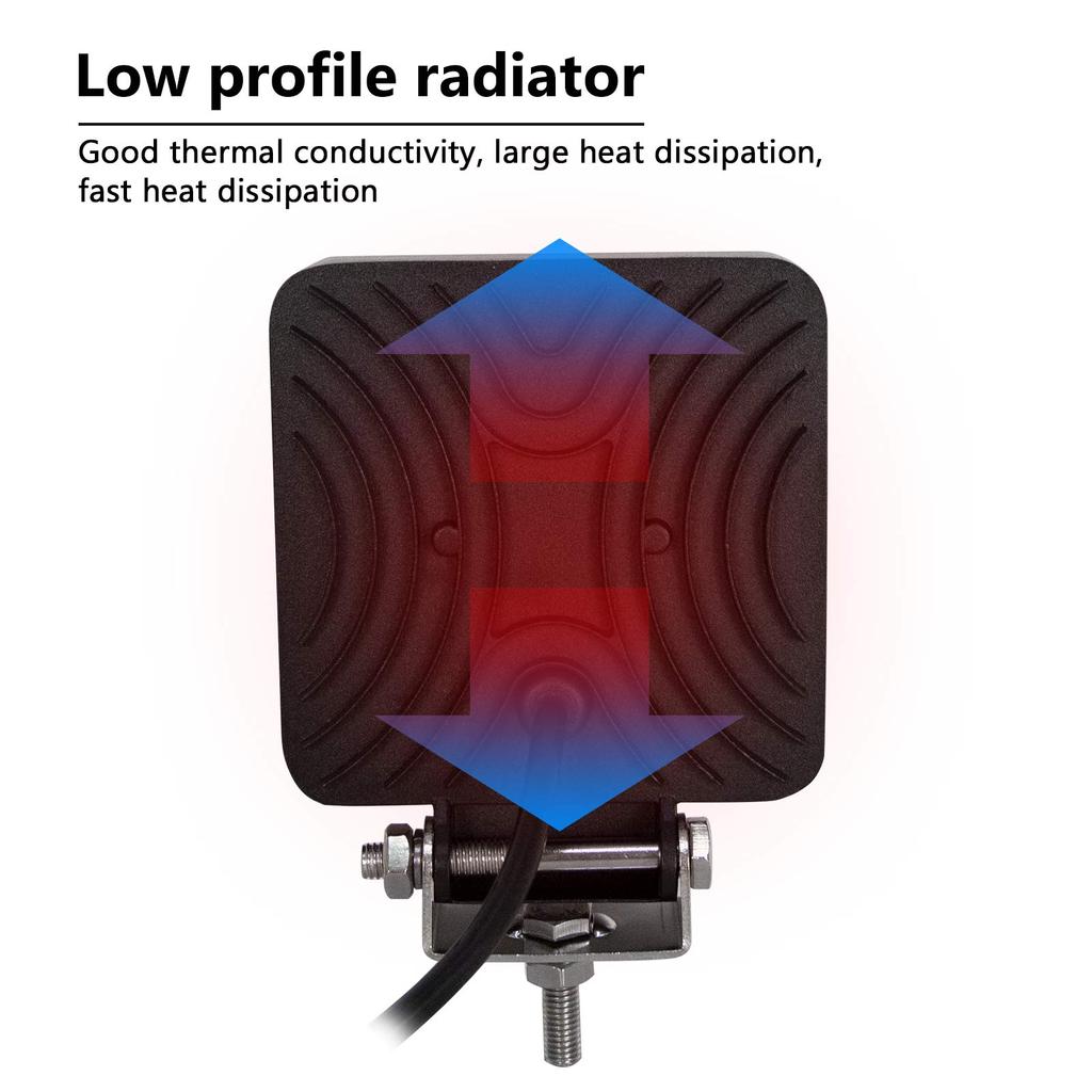 RIGIDON 27 Вт рабочий свет квадратный 4 дюйма светодиодный рабочий свет палубный свет набор из 2 светодиодных прожекторов световая панель универсальная 12 В-24 В