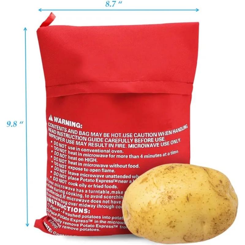 Мешок для картофеля в микроволновой печи Многоразовый мешок для приготовления картофеля в микроволновой печи Красный запеченный мешочек для картофеля в микроволновой печи Кухонные принадлежности Инструмент