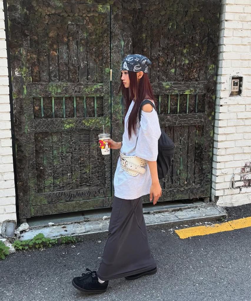 CITTA Reversible Off Shoulder T-Shirt_Ctt362(Melange White)