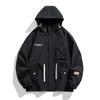 Coat, Men's Hooded Workwear Jacket, Plus Size Men's Clothing, Plus Fat and Overweight Top, Charging Forward