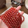 7A Red and Green Agate Chalcedony Beaded Necklace with Yuanbao Buckle - Women's Cross-border Hot Jewelry Item