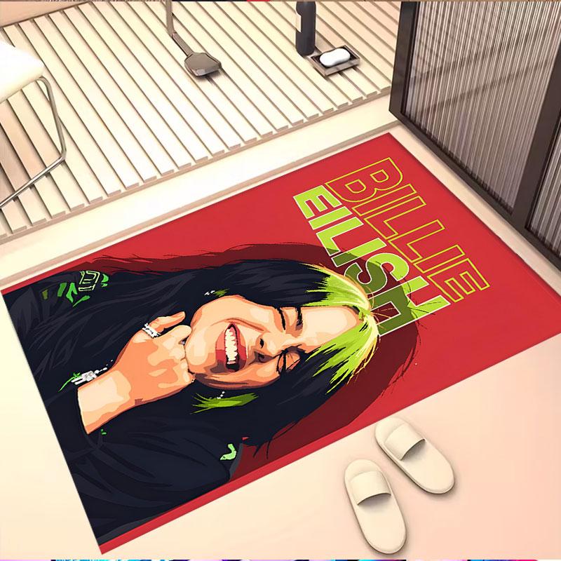 Billie Eilish Print Rug, Washable Floor Carpet, For Entryway Dorm Laundry Room Office Study, Home Decor Birthday Christmas Gift