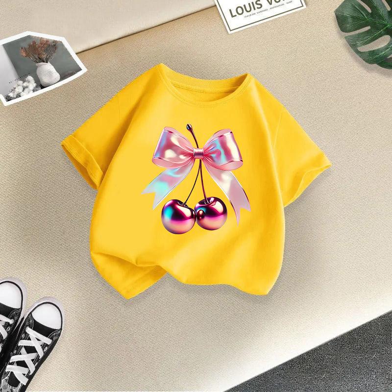 Children's Casual Short-sleeved T-shirt - Summer Girl's Cute Cherry T-shirt
