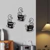 3Pcs Art Wall Hanging Metal Background Pendant Crafts Coffee Cup Wall Decoration  Gift