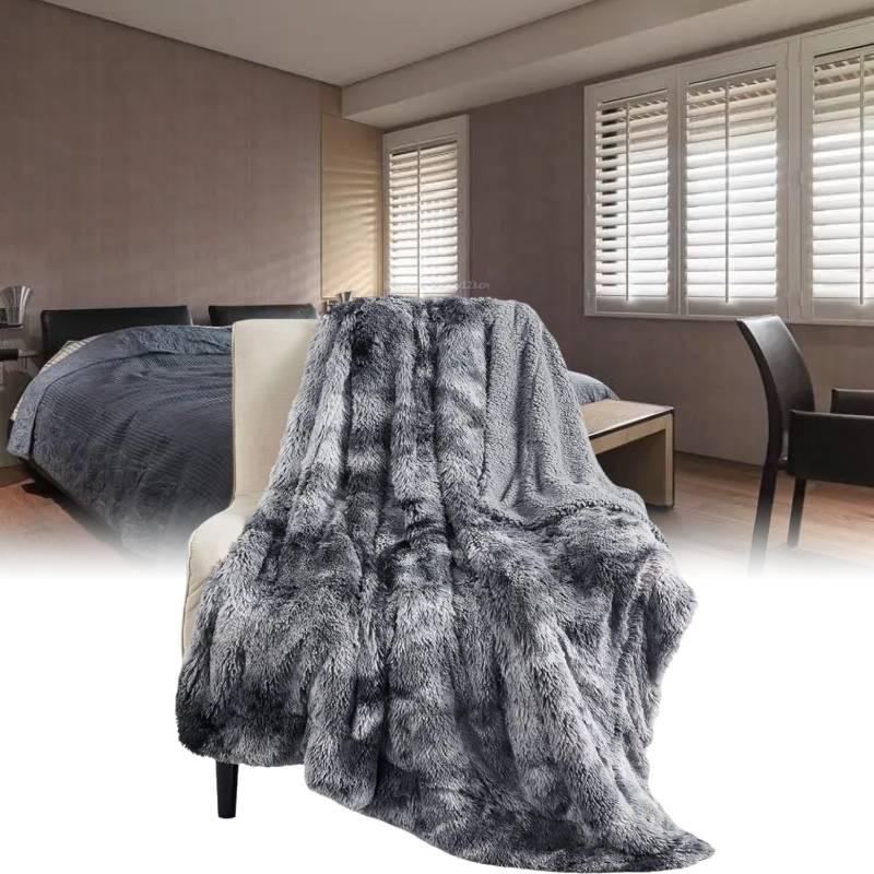 Оверсайз Плед Мех Супермягкий Уютный Плед Роскошный Пушистый Накидка Блан