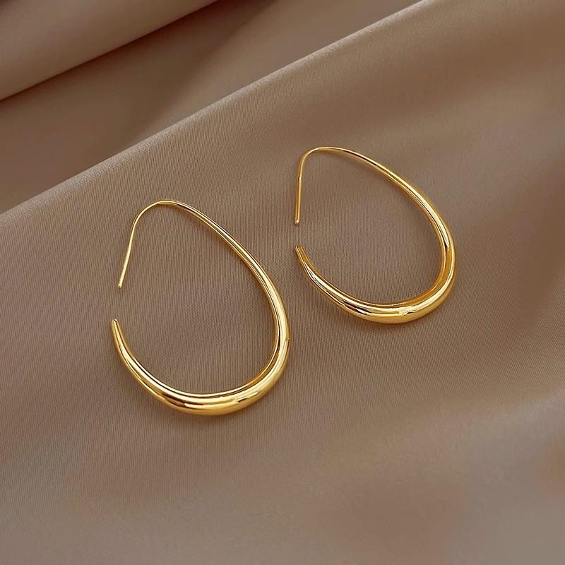 Geometric Oval Hoop Earrings For Women Simple Desgin Earrings Party Wedding Jewelry