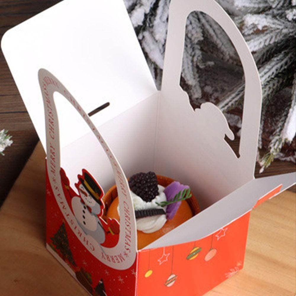 10pcs Paper Christmas Fruit Packaging Box Cute Xmas Eve Packaging Bag Christmas Gift Box Chocolate