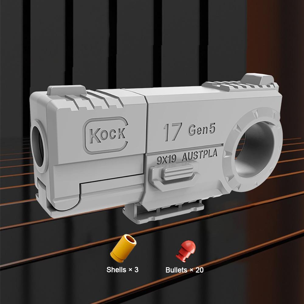 Toy Gun For Kids EDC Decompression Shell Ejecting Ring Pistol Anxiety Autism Stress Relief