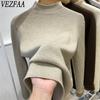 Women's Fashion Casual Fall Winter Solid Color Print Long Sleeve Half Turtleneck Sweaters