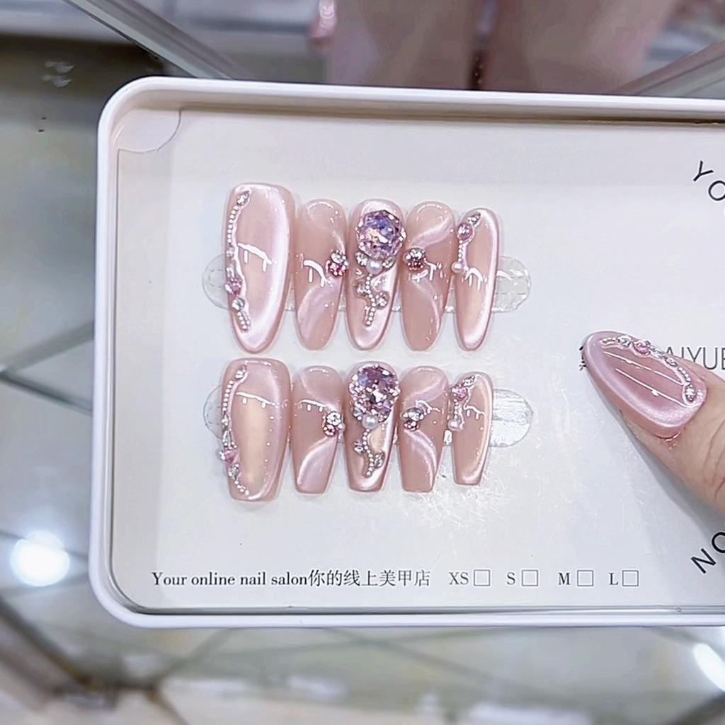 Ручная работа Armor Rose Church Трехмерный розовый бриллиантовый светлый чеканка в стиле кошачий глаз Высококачественная наклейка для маникюра с чистым темпераментом