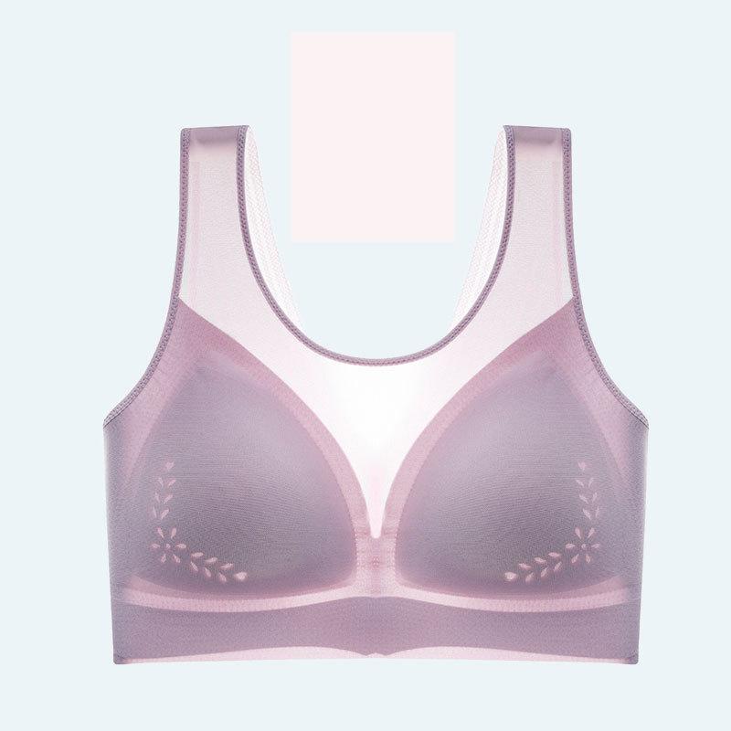 Sexy Summer Ultra-thin Non-marking Sports Plus Size Underwear Female Large Breasts Show Small Full Cup Without Steel Ring Undershirt Type Back Bra