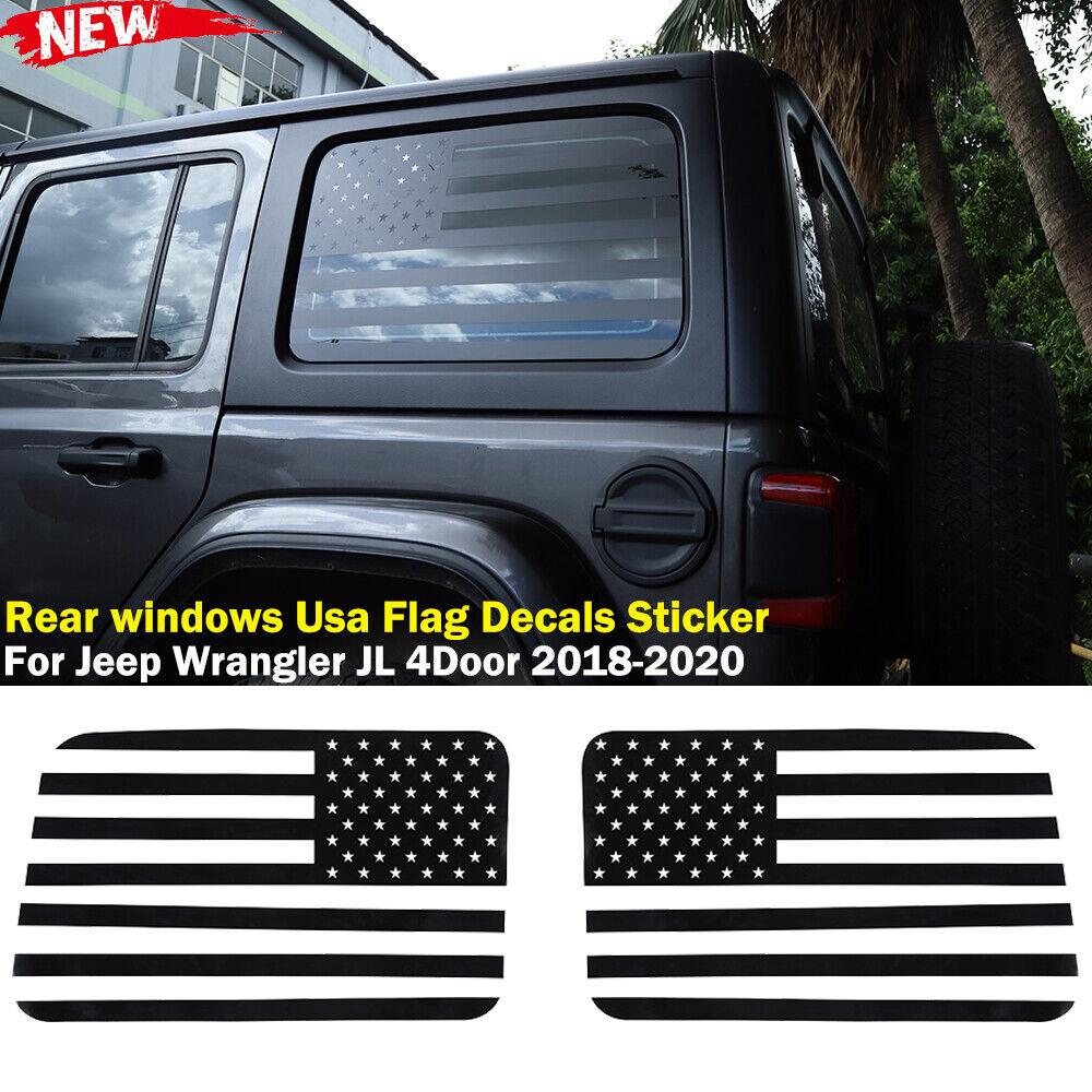 USA Flag Window Decal For Jeep Wrangler JL 2018+ Rear Window Sticker Accessorie