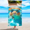 Милая Морская свинка в Очках для плавания 3D Печать Пляжное полотенце Новинка Животное Высоко впитывающее полотенце Для отпуска Пляжа Бассейна Вечеринки