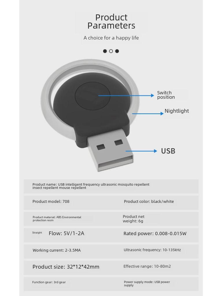 Портативный ультразвуковой отпугиватель вредителей для автомобилей - борьба с комарами, мышами и насекомыми