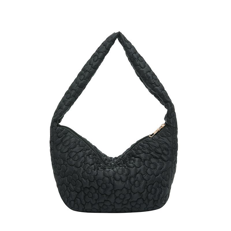 Charming Floral Ruched Tote Bag For Women 2024 Summer Sweet Versatile Shoulder Bag