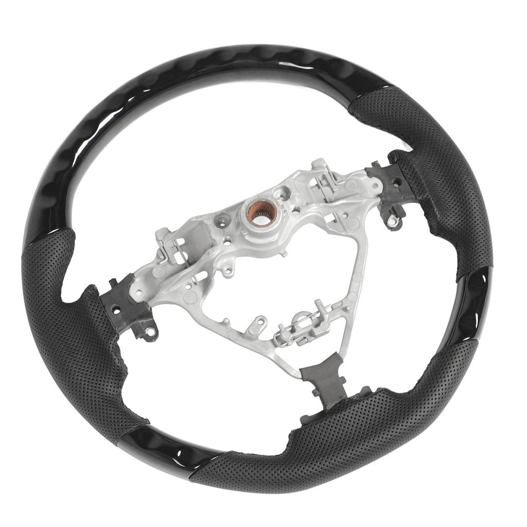 Hydro‑Dip Steering Wheel Perforated Leather for Highlander XU50 Harrier XU60 2014 to 2019 Glossy Black