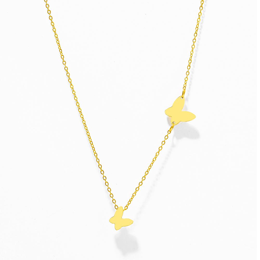 Stainless Steel Necklaces Delicate Butterfly Pendant Chain Fashion Necklace For Women Zircon Luxury Girl's Clavicle Party Gifts