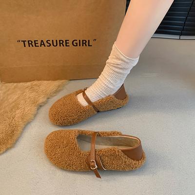 Модная женская обувь 2024 года, брендовые женские туфли Mary Janes на плоской подошве, теплые повседневные туфли на плоской подошве, женские туфли с круглым носком, пряжкой, ремешком, мягкой подошвой, легкие женские туфли