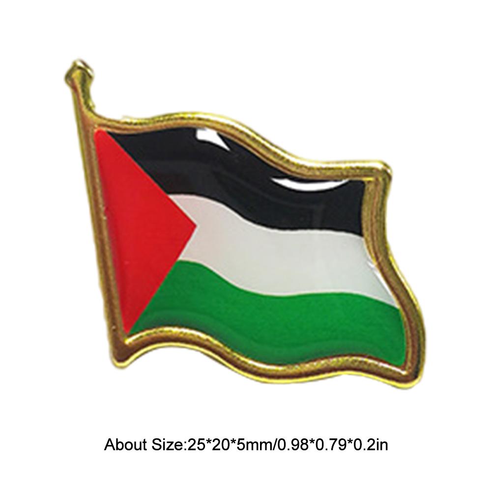 1-20PCS Palestine Flag Pin Badge Stainless Steel Palestineflag Pin Lapel Badge Palestine National Enamel Brooch Badge Armband
