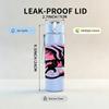 1PC Pink Black Dragon Art 750ml Color Plastic Sports Water Bottle Leakproof Flip Straw Lid Suitable for Sports Office Home Use