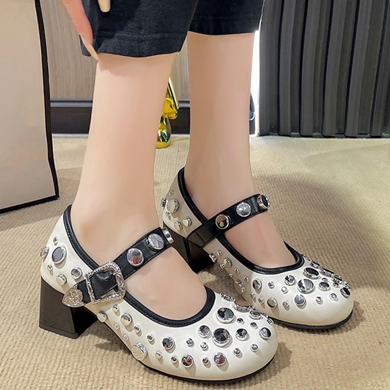 Туфли Мэри Джейн на высоком каблуке, модные женские туфли на толстой пряжке, модные женские туфли 2024 года, туфли-лодочки, сандалии, женские туфли Zapatos