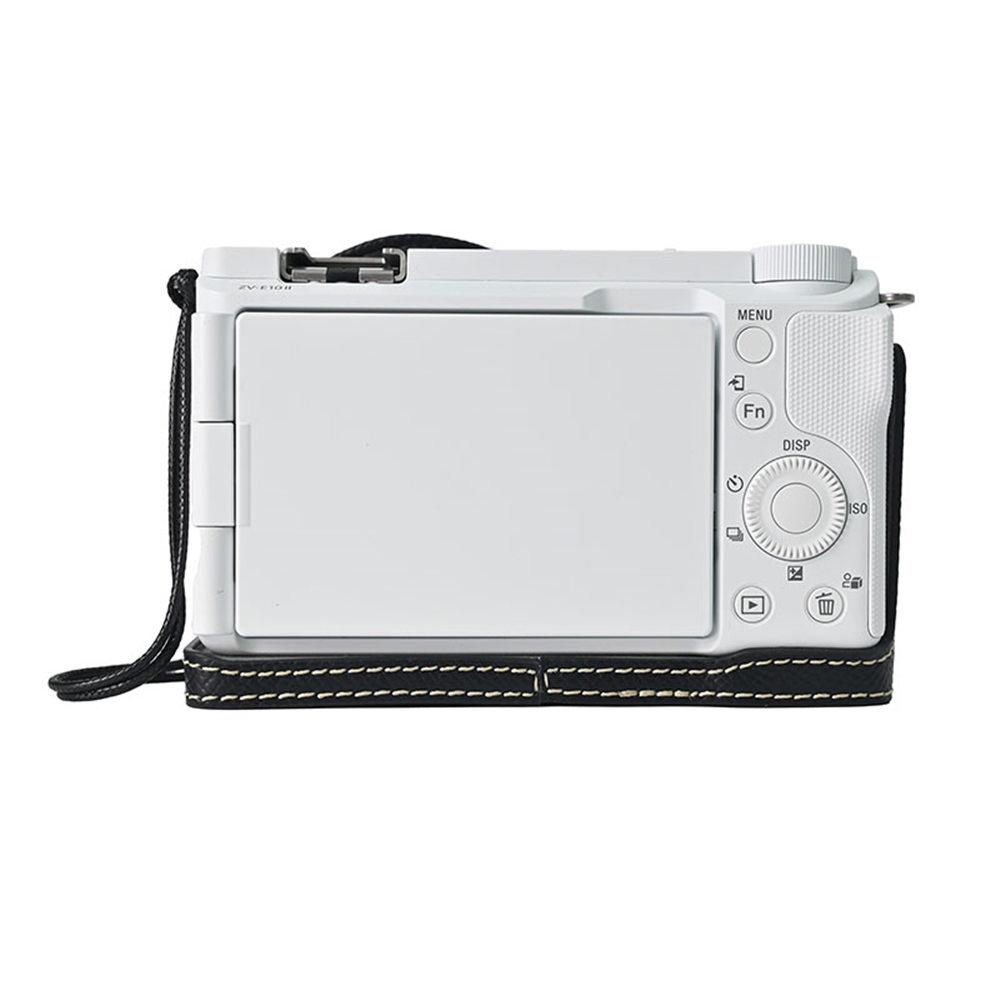 Сумка для камеры ZVE10II с отпечатком ладони, чехол из ПУ кожи на половину корпуса для Sony ZVE10 Mark II ZVE10M2 ZVE10II 16-50mm с крышкой для объектива