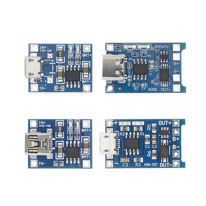 Papan Pengisi Daya Modul Pengisi Daya Baterai Литиевая батарея Type-c/Micro USB 5V 1A 18650 TP4056 с Perlindungan Fungsi Ganda 1A Li-ion