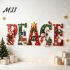 Настенные украшения для вечеринки, Рождественский Декор с буквой PEACE, Деревянная подвесная табличка для праздничного декора, Подарки, Декор, Рустикальное Праздничное Искусство, Дом