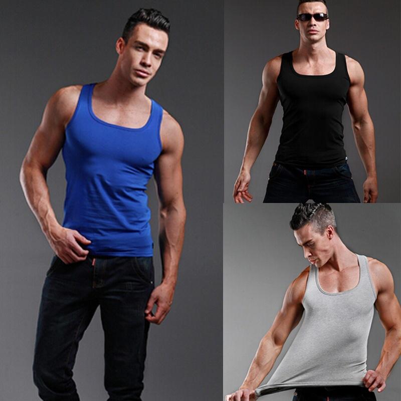 Men's Gym Bodybuilding Tank Tops Fitness Workout Cotton Sports Vest