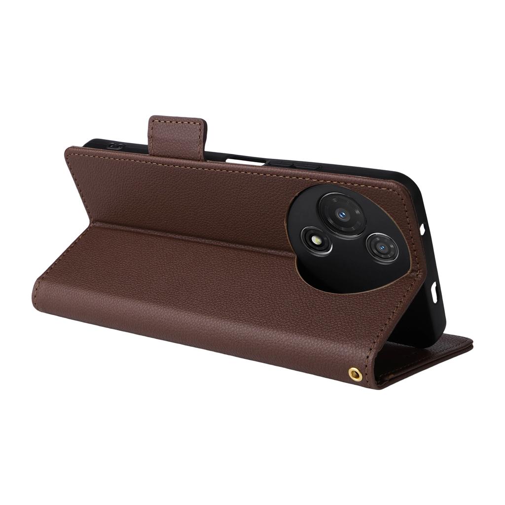 Чехол для TCL 60R 5G/60 5G с ремешком на запястье, текстура личи, кошелек из ПУ кожи, чехол для телефона