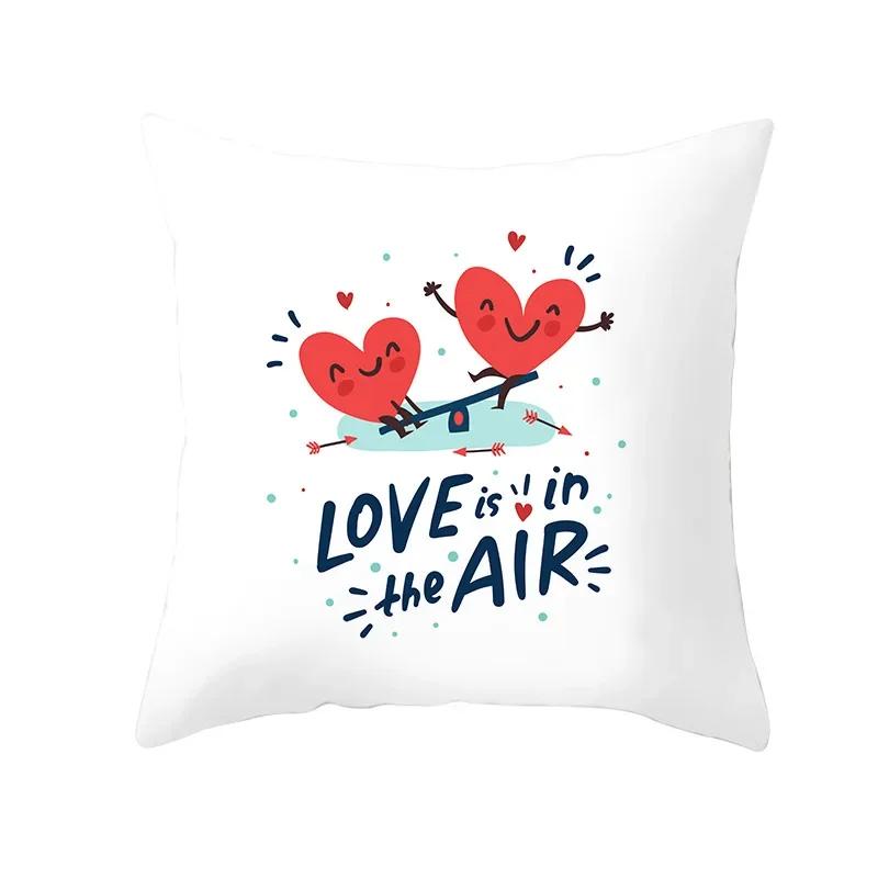 Чехол на подушку ко Дню святого Валентина Романтические свадебные украшения с принтом Чехол на подушку Наволочка Подарок на День святого Валентина
