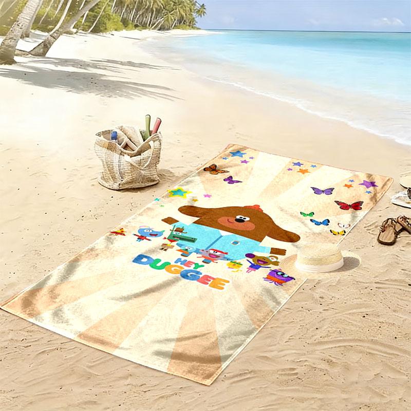 Hey Duggee Print Beach Towel, Large Soft Quick Dry Towel for Beach Camping Swimming