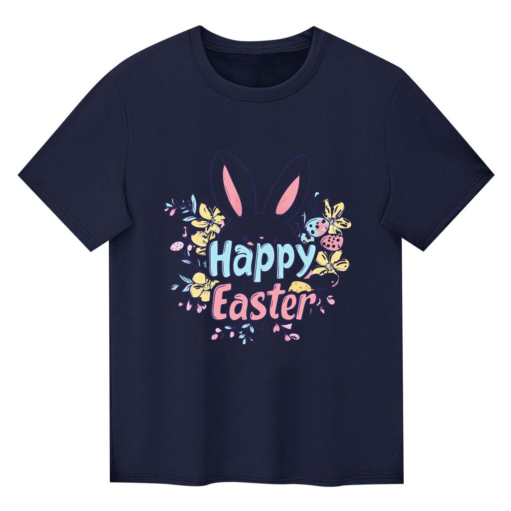 Children's Printed Short Sleeved Round Neck Casual Comfortable Loose Lightweight Top