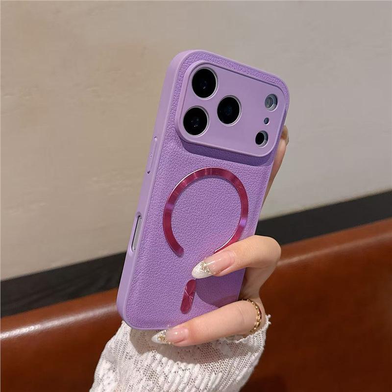 Подходит для чехла мобильного телефона iPhone17promax простой кожаный магнитная застежка Apple 15 противоударный 16 всесторонний матовый защитный чехол