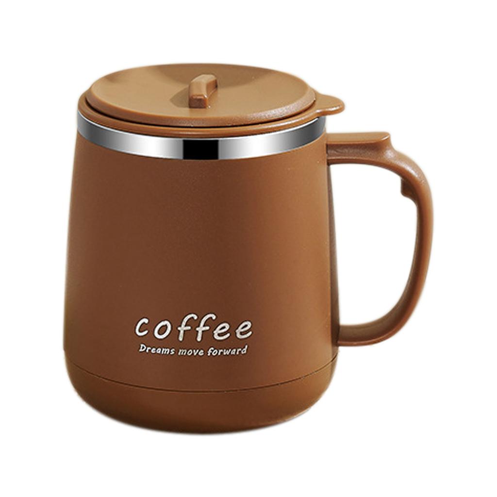 480ml 304 Stainless Steel Double-layer Insulated Coffee Cup Durable Sealed Water Cup Large Capacity Milk Coffee Mug Drinkware