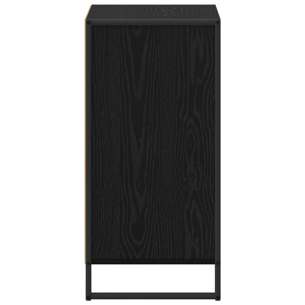 Sideboard in Black Oak Look 42 x 36 x 75.5 cm Engineered Wood