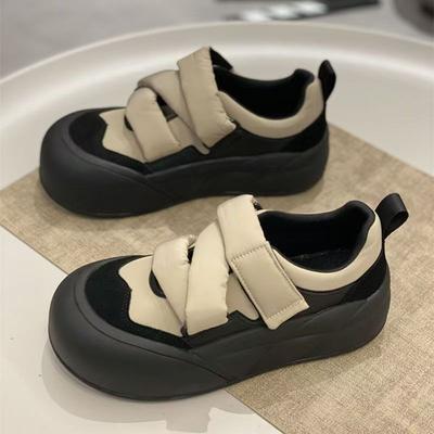 2025 весна новые ленивые однопедальные уродливые милые большие кеды на липучке с большой головой для женщин и студентов