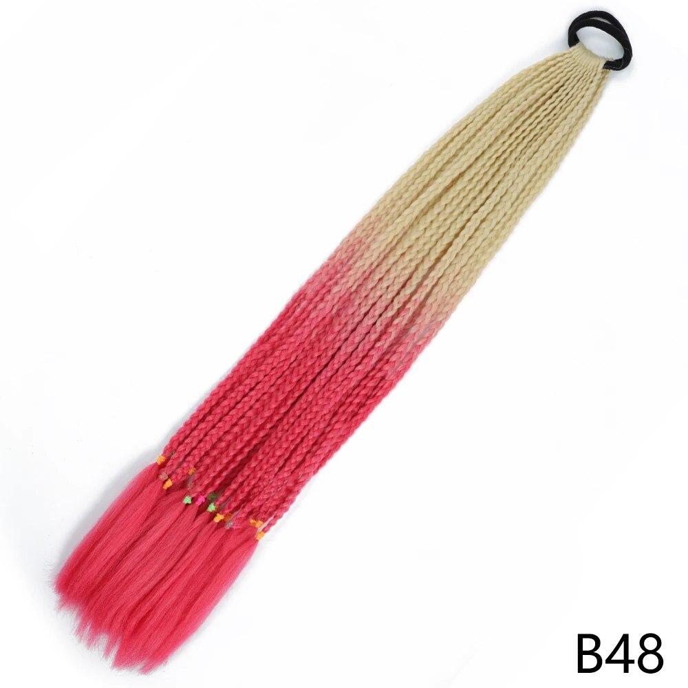 MISS WIG Синтетический градиент цвета, грязный плетеный хвост, 65 см, эластичная резинка, плетение, конский хвост, наращивание волос для женщин и девочек