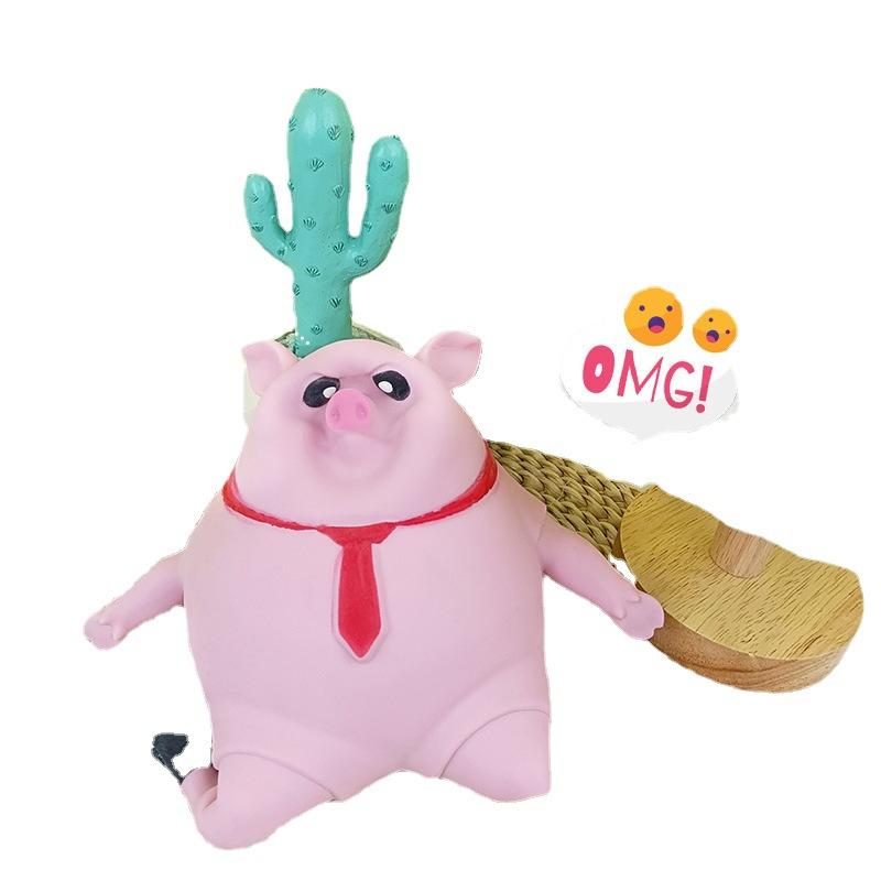 Игрушка для снятия стресса Pet Squeezing Pink Pig Симпатичная игрушка для снятия стресса Pet Squeezing Animal Little Pig Doll toy artículos para mascotas