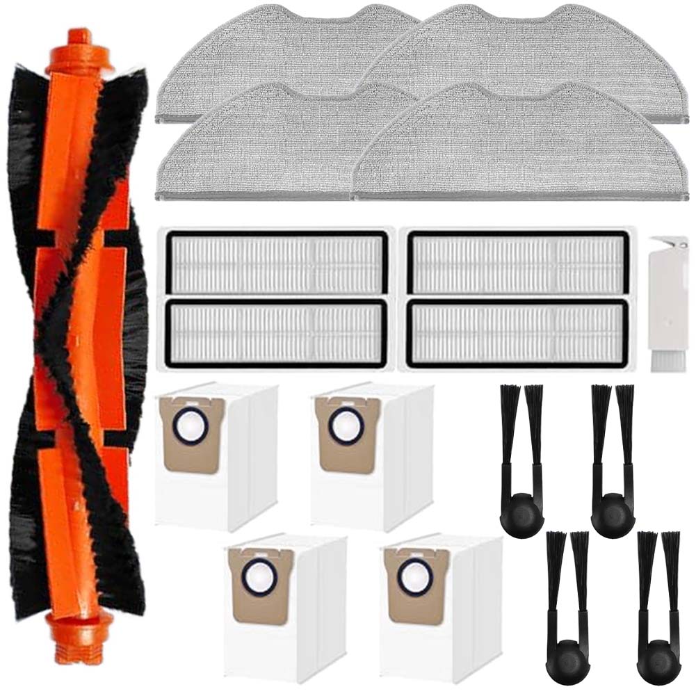 Для робота-пылесоса Xiaomi H40 OV51 Комплект для замены включает основную щетку, боковые щетки, HEPA-фильтры, насадки для швабры, мешки для пыли