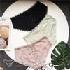 Cute Girly Bow Wrap Hip Lace Edge Elastic Large Comfortable Low-rise Women's Panties
